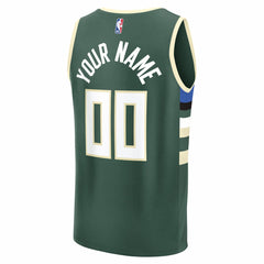 Milwaukee Bucks Fast Break Custom Jersey - Icon Edition - Green