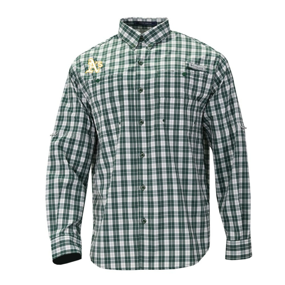 Athletics Super Tamiami Omni-Shade Long Sleeve Button-Down Shirt Green | Columbia