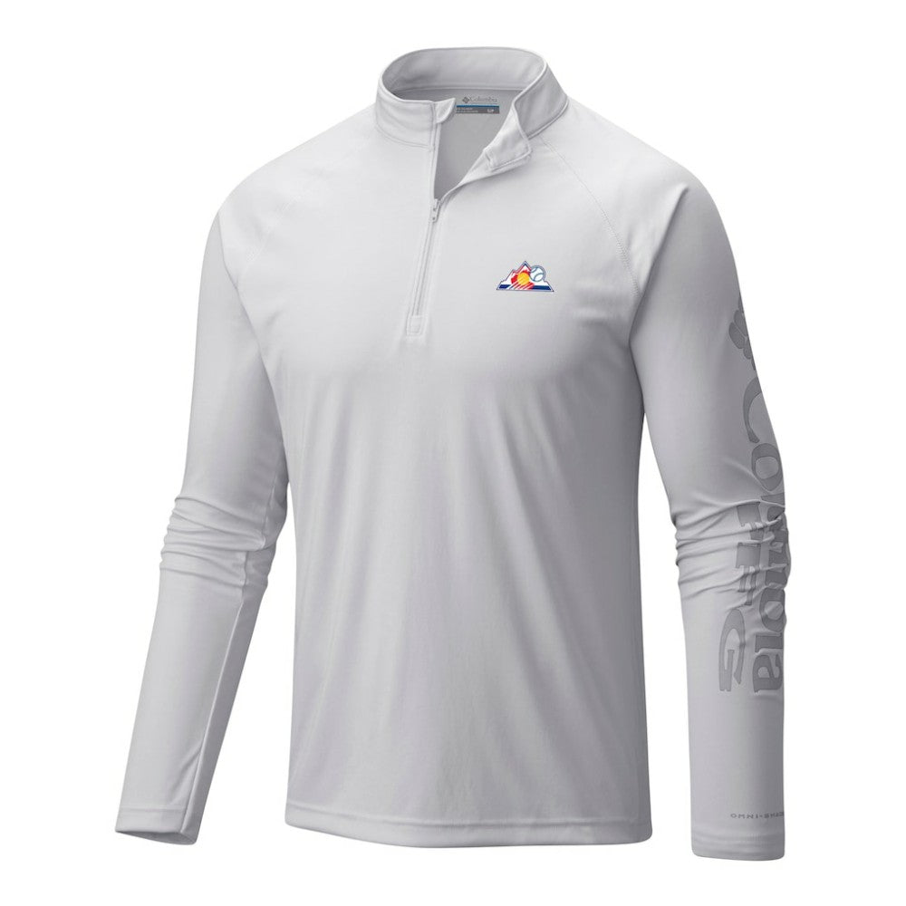Colorado Rockies Terminal Tackle Omni-Wick Raglan Quarter-Zip Pullover White | Columbia