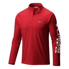 St. Louis Cardinals Terminal Tackle Omni-Wick Raglan Quarter-Zip Pullover Red | Columbia