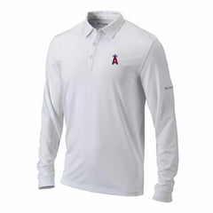 Los Angeles Angels Omni-Wick Pin High Long Sleeve Polo White | Columbia