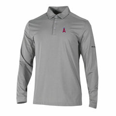 Los Angeles Angels Omni-Wick Pin High Long Sleeve Polo Gray | Columbia