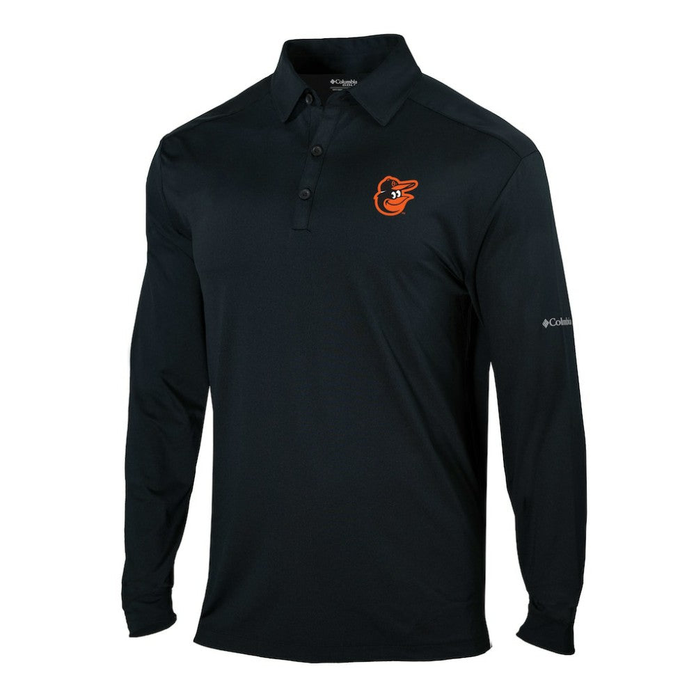 Baltimore Orioles Omni-Wick Pin High Long Sleeve Polo Black | Columbia