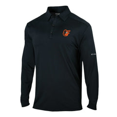 Baltimore Orioles Omni-Wick Pin High Long Sleeve Polo Black | Columbia