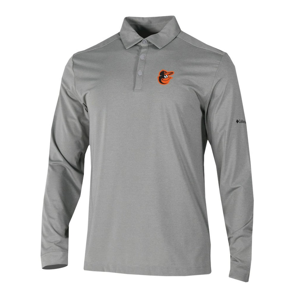 Baltimore Orioles Omni-Wick Pin High Long Sleeve Polo Gray | Columbia