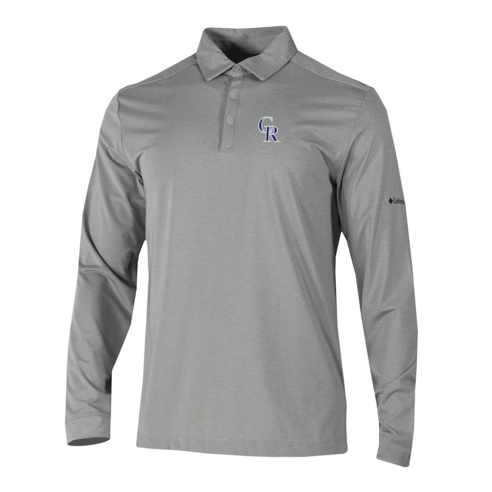 Colorado Rockies Omni-Wick Pin High Long Sleeve Polo Gray | Columbia
