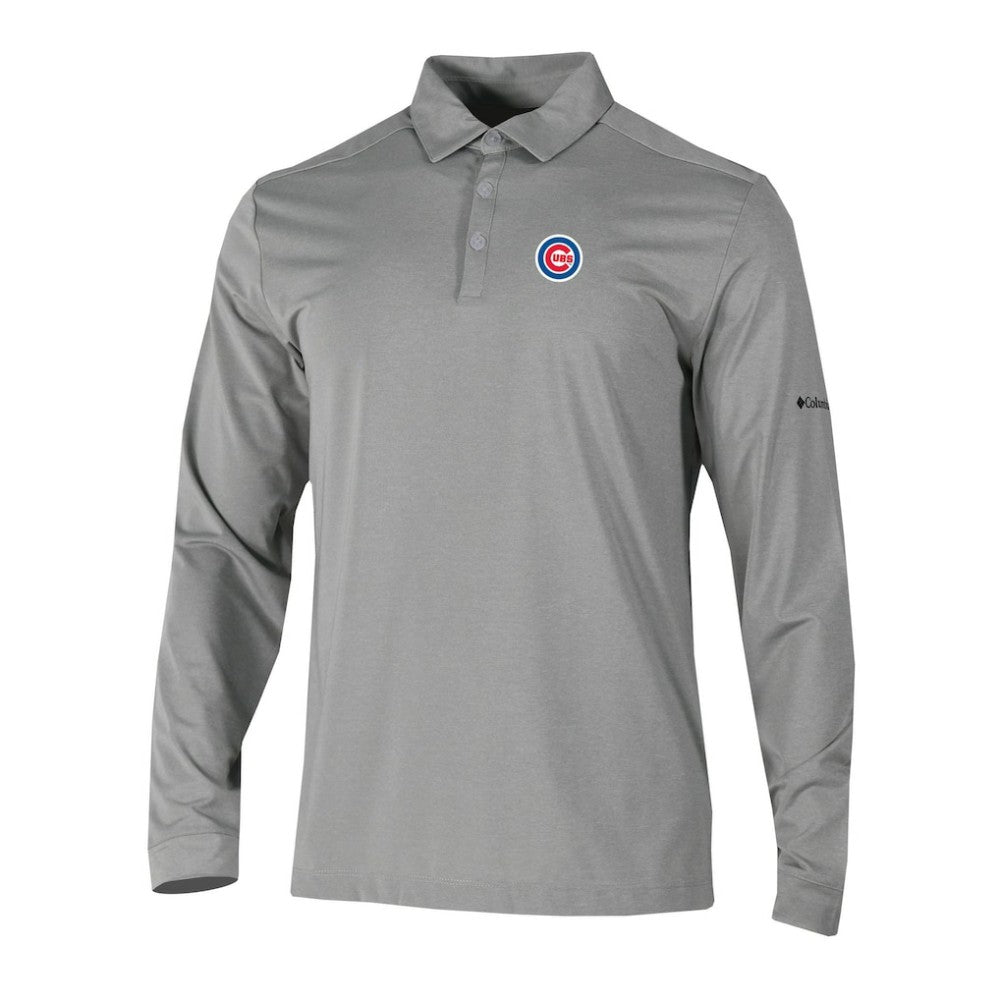 Chicago Cubs Omni-Wick Pin High Long Sleeve Polo Gray | Columbia