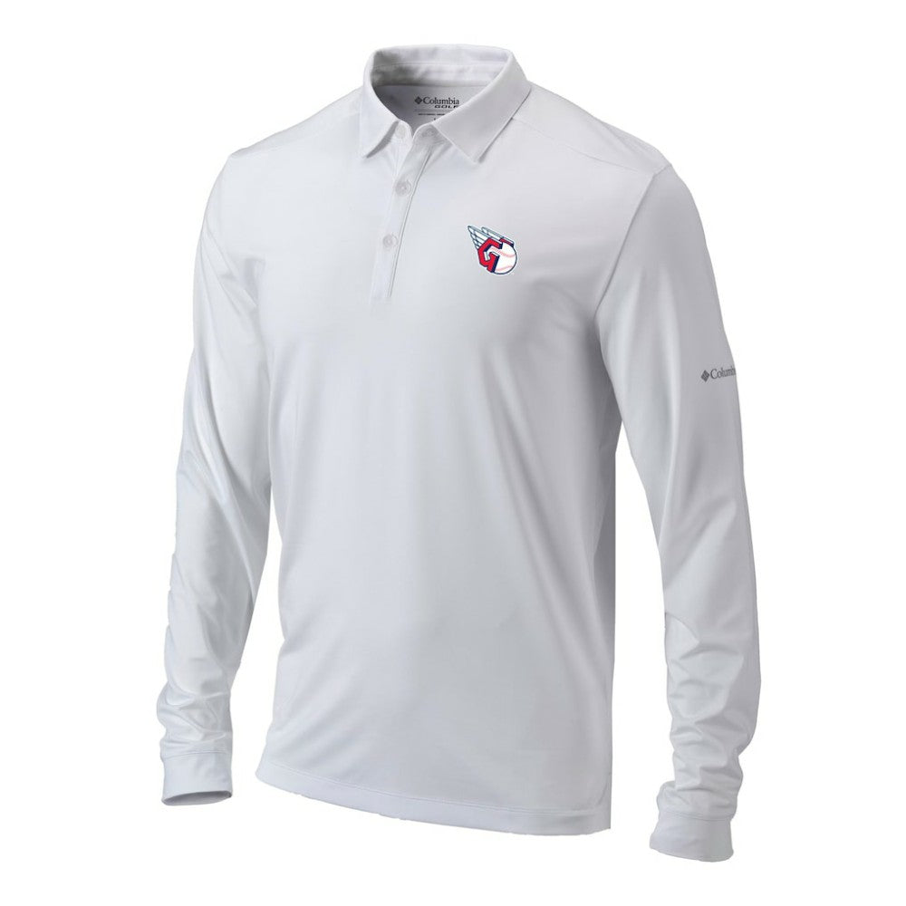 Cleveland Guardians Omni-Wick Pin High Long Sleeve Polo White | Columbia