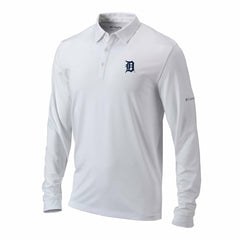 Detroit Tigers Omni-Wick Pin High Long Sleeve Polo White | Columbia