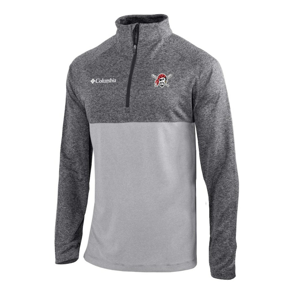 Pittsburgh Pirates Omni-Wick Raglan Rockin' It Quarter-Zip Pullover Gray | Columbia