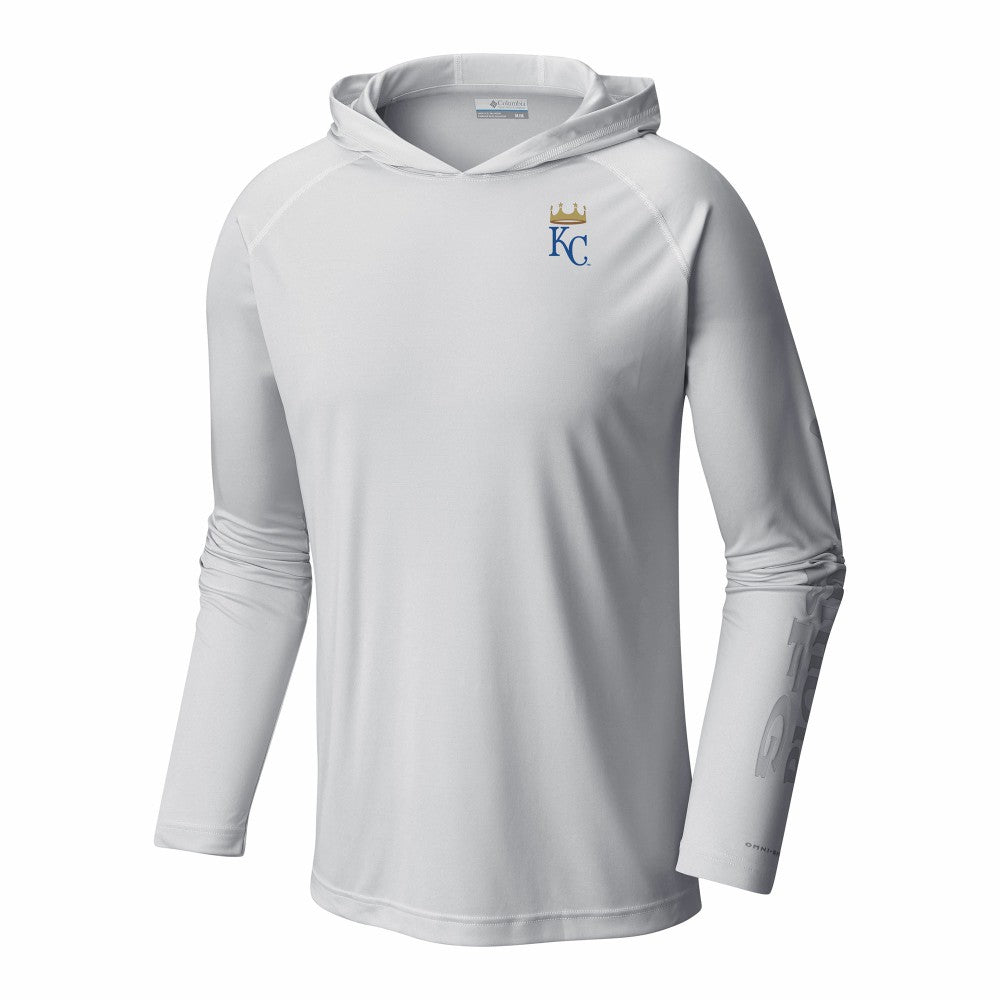 Kansas City Royals Terminal Tackle Omni-Shade Raglan Pullover Hoodie White | Columbia