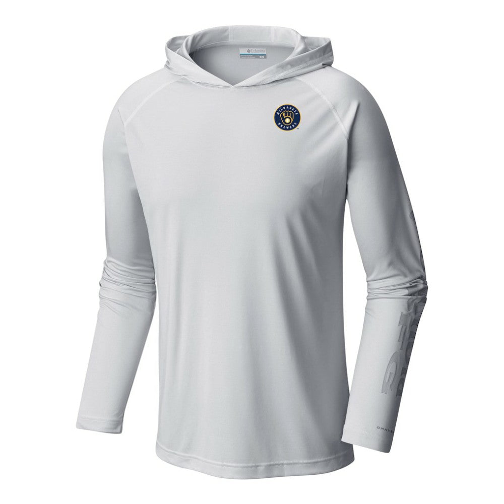 Milwaukee Brewers Terminal Tackle Omni-Shade Pullover Hoodie White | Columbia