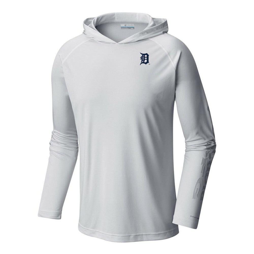 Detroit Tigers Terminal Tackle Omni-Shade Pullover Hoodie White | Columbia