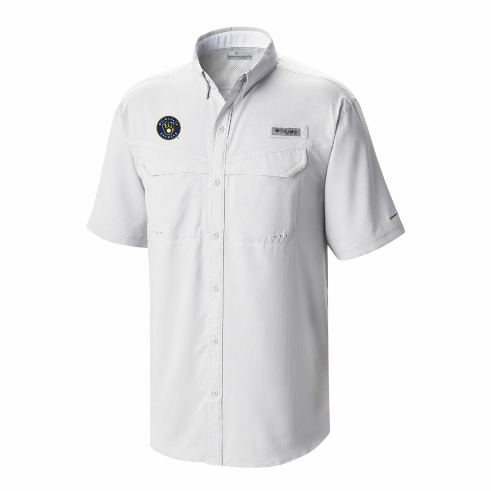 Milwaukee Brewers Omni-Wick Low Drag Offshore Button-Up Shirt White | Columbia