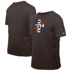 San Diego Padres Dominican Republic Flag Logo T-Shirt Brown | New Era