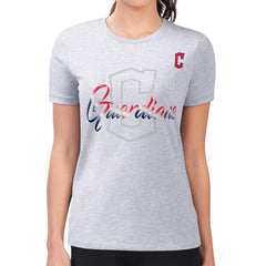 Cleveland Guardians G-III 4Her by Carl Banks Women's Super-Slim Fit Lightweight Shadow Logo Graphic T-Shirt Heather Gray