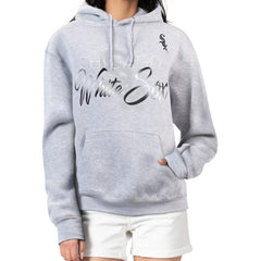 Chicago White Sox G-III 4Her by Carl Banks Women's Shadow Logo Graphic Pullover Hoodie Heather Gray