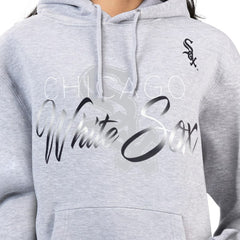Chicago White Sox G-III 4Her by Carl Banks Women's Shadow Logo Graphic Pullover Hoodie Heather Gray
