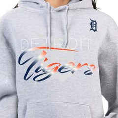 Detroit Tigers G-III 4Her by Carl Banks Women's Shadow Logo Graphic Pullover Hoodie Heather Gray