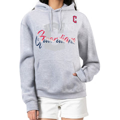Cleveland Guardians G-III 4Her by Carl Banks Women's Shadow Logo Graphic Pullover Hoodie Heather Gray