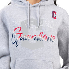 Cleveland Guardians G-III 4Her by Carl Banks Women's Shadow Logo Graphic Pullover Hoodie Heather Gray