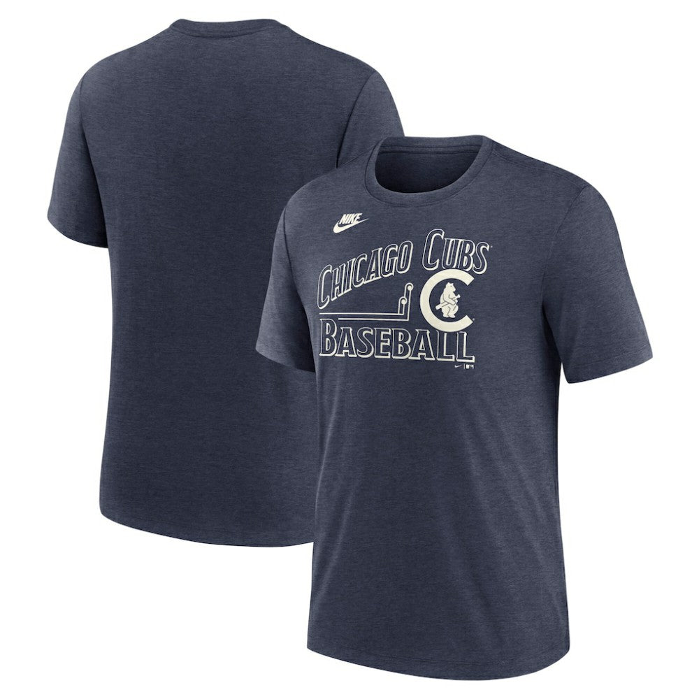Chicago Cubs Local Hometown Tri-Blend T-Shirt Heather Navy | Nike