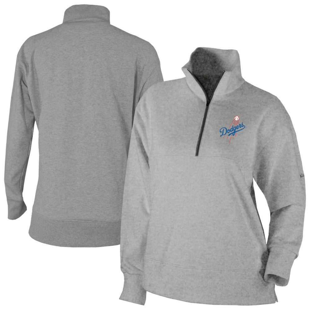 Los Angeles Dodgers Women's Birchwood Hills Quarter-Zip Pullover Gray | Columbia