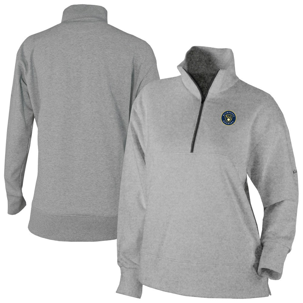 Milwaukee Brewers Women's Birchwood Hills Quarter-Zip Pullover Gray | Columbia