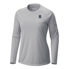 Detroit Tigers Tidal Tee II Long Sleeve T-Shirt Gray | Columbia