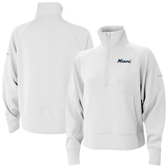 Miami Marlins Women's Wickhams Hills Raglan Omni-Wick Quarter-Zip Pullover White | Columbia