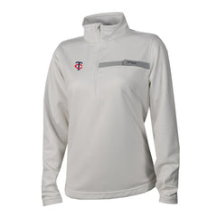 Minnesota Twins Women's Skiff Guide Fleece Half-Zip Pullover Jacket White | Columbia