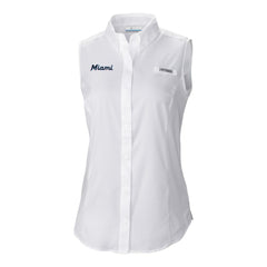Miami Marlins Women's Tamiami Sleeveless Shirt White | Columbia