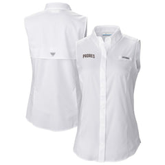 San Diego Padres Women's Tamiami Sleeveless Shirt White | Columbia