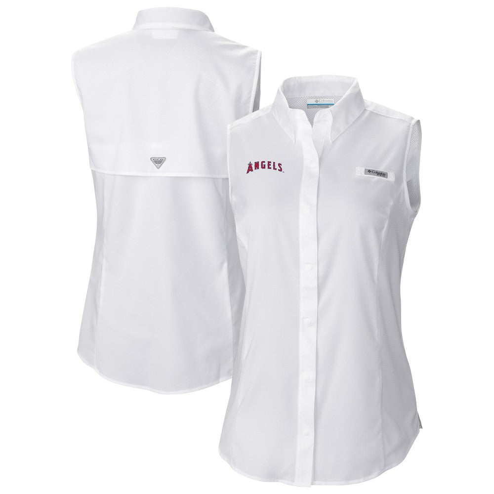 Los Angeles Angels Women's Tamiami Sleeveless Shirt White | Columbia
