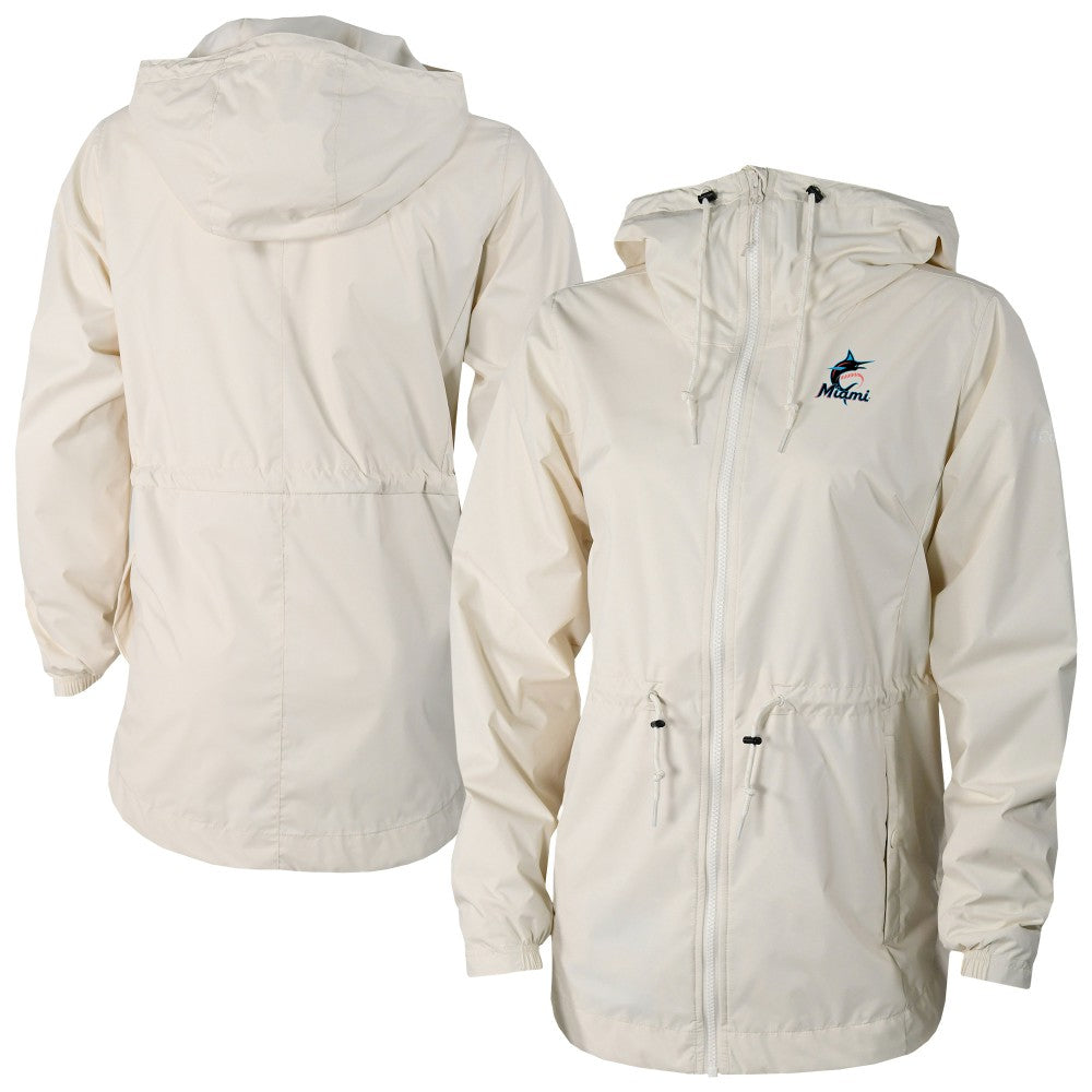 Miami Marlins Women's Lily Park Full-Zip Rain Jacket Cream | Columbia