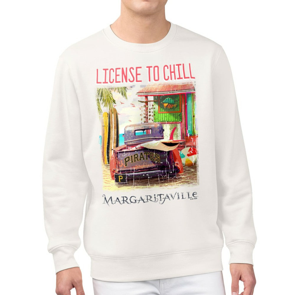 Pittsburgh Pirates Margaritaville License to Chill Fleece Sweatshirt Cream
