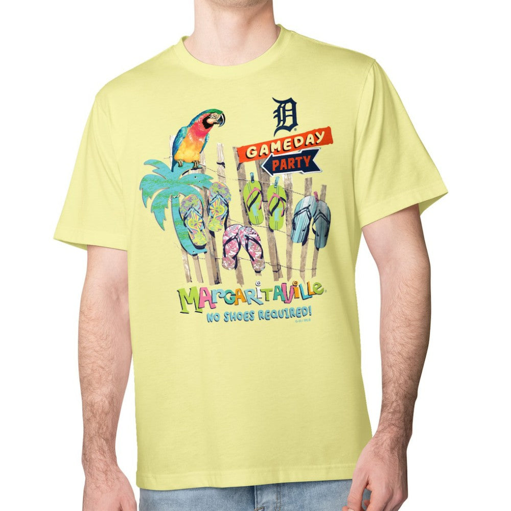 Detroit Tigers Margaritaville Gameday Party T-Shirt Yellow