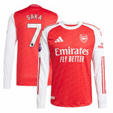 Bukayo Saka Arsenal 2025/26 Home Long Sleeve Player Jersey Red - Adidas