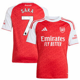 Bukayo Saka Arsenal Youth 2025/26 Home Replica Player Jersey Red - Adidas