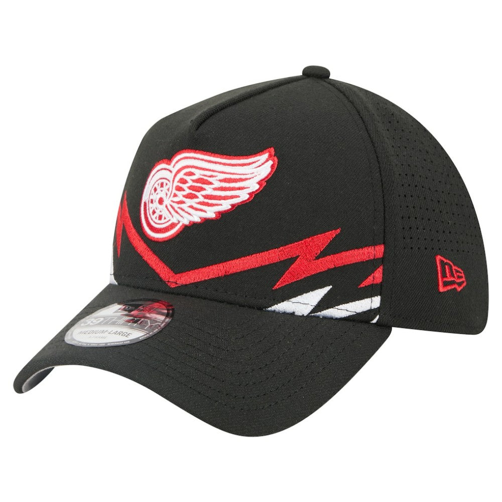 Detroit Red Wings New Era 39THIRTY A-Frame Perforated Flex Hat Black