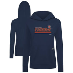 Detroit Tigers Levelwear Women's Relay Breaker Pullover Hoodie Navy