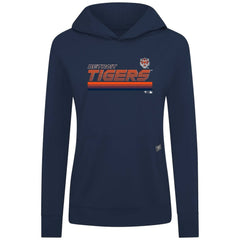Detroit Tigers Levelwear Women's Relay Breaker Pullover Hoodie Navy