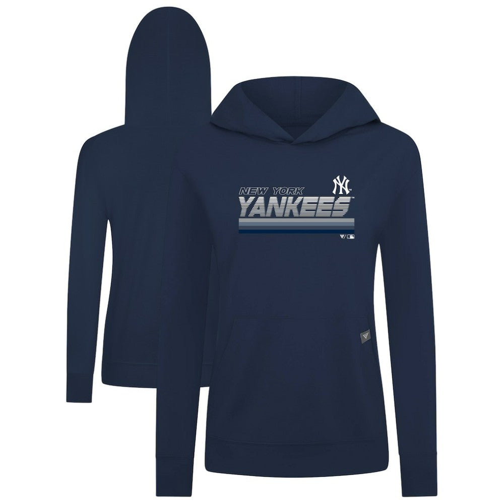 New York Yankees Levelwear Women's Relay Breaker Pullover Hoodie Navy