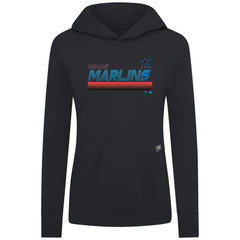 Miami Marlins Levelwear Women's Relay Breaker Pullover Hoodie Black