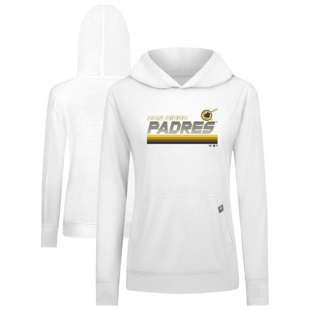 San Diego Padres Levelwear Women's Relay Breaker Pullover Hoodie White