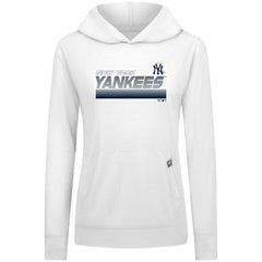 New York Yankees Levelwear Women's Relay Breaker Pullover Hoodie White
