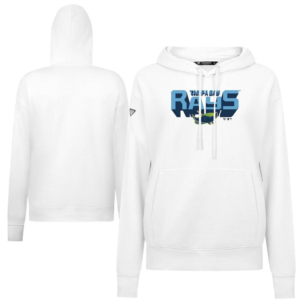 Tampa Bay Rays Levelwear Women's Adorn Retro 3D Pullover Hoodie White