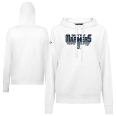 Seattle Mariners Levelwear Women's Adorn Retro 3D Pullover Hoodie White
