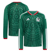 Mexico National Team Youth FIFA x World Cup 2026 Home Replica Long-Sleeve Jersey Green - Adidas