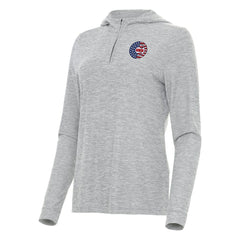 Chicago Cubs Antigua Women's Daybreak Quarter-Zip Hoodie Heather Gray